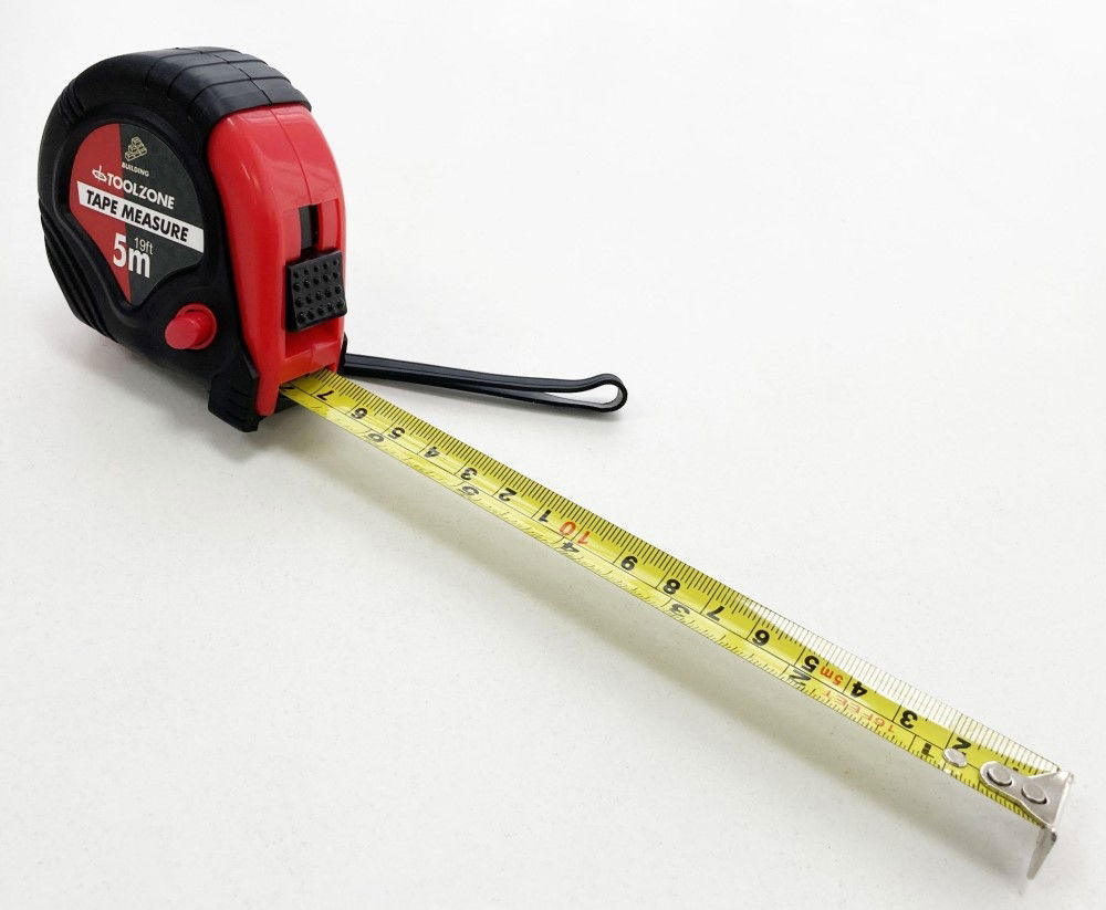 TAPE MEASURE 5m x 19mm RUBBER COATED METRIC AND IMPERIAL - TOOLZONE KDPMS123 thumbnail 4
