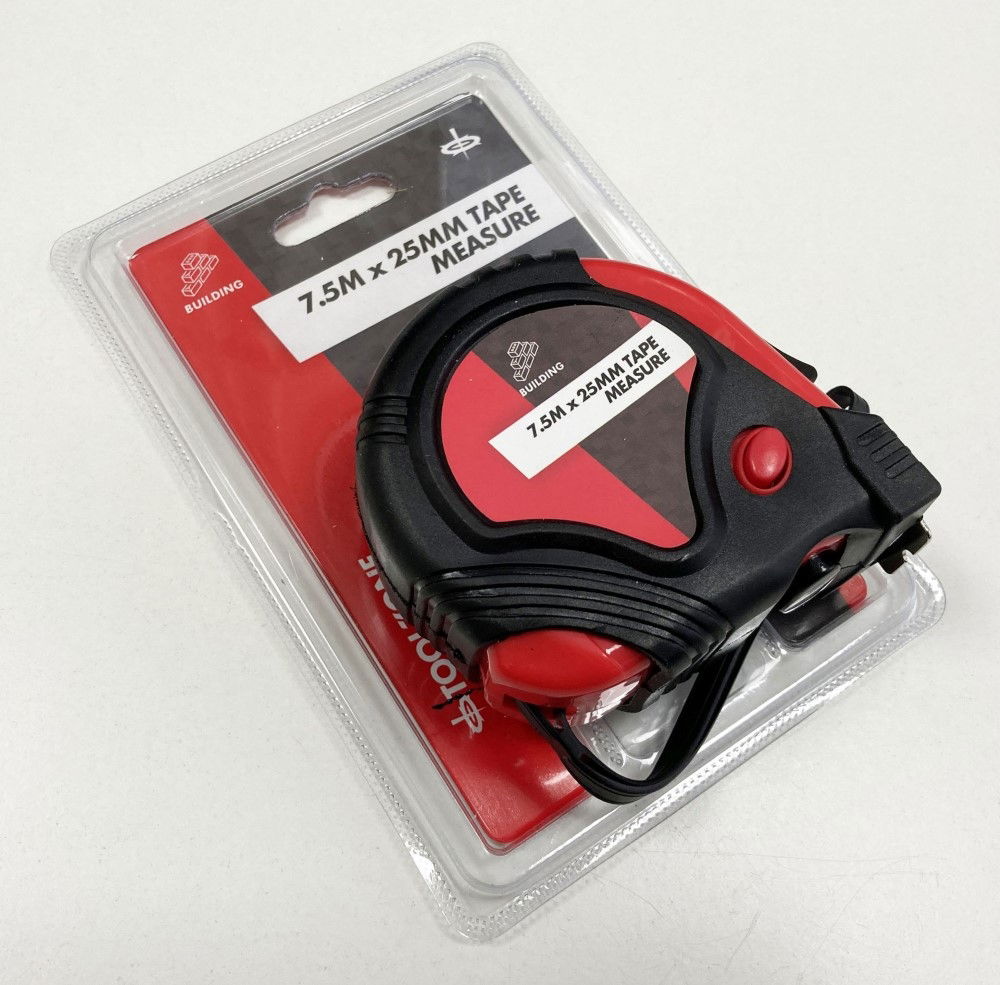 TAPE MEASURE 7.5m x 25mm RUBBER COATED METRIC AND IMPERIAL - TOOLZONE KDPMS124 thumbnail 2