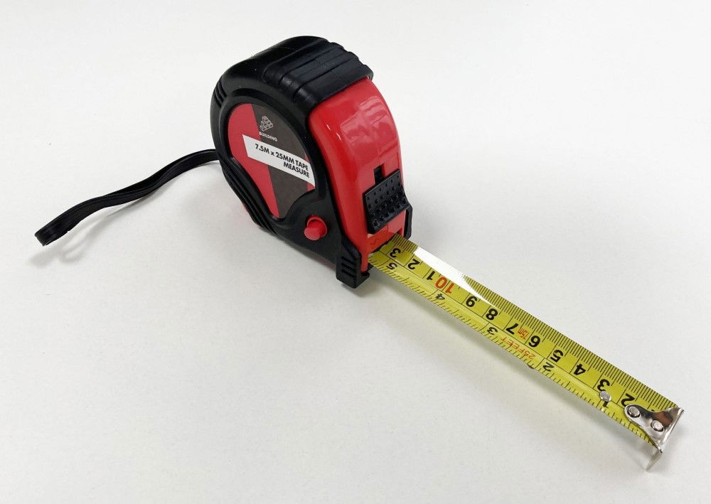 TAPE MEASURE 7.5m x 25mm RUBBER COATED METRIC AND IMPERIAL - TOOLZONE KDPMS124 thumbnail 3