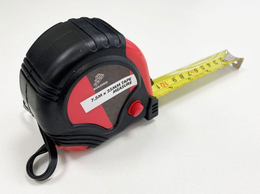 TAPE MEASURE 7.5m x 25mm RUBBER COATED METRIC AND IMPERIAL - TOOLZONE KDPMS124 thumbnail 4