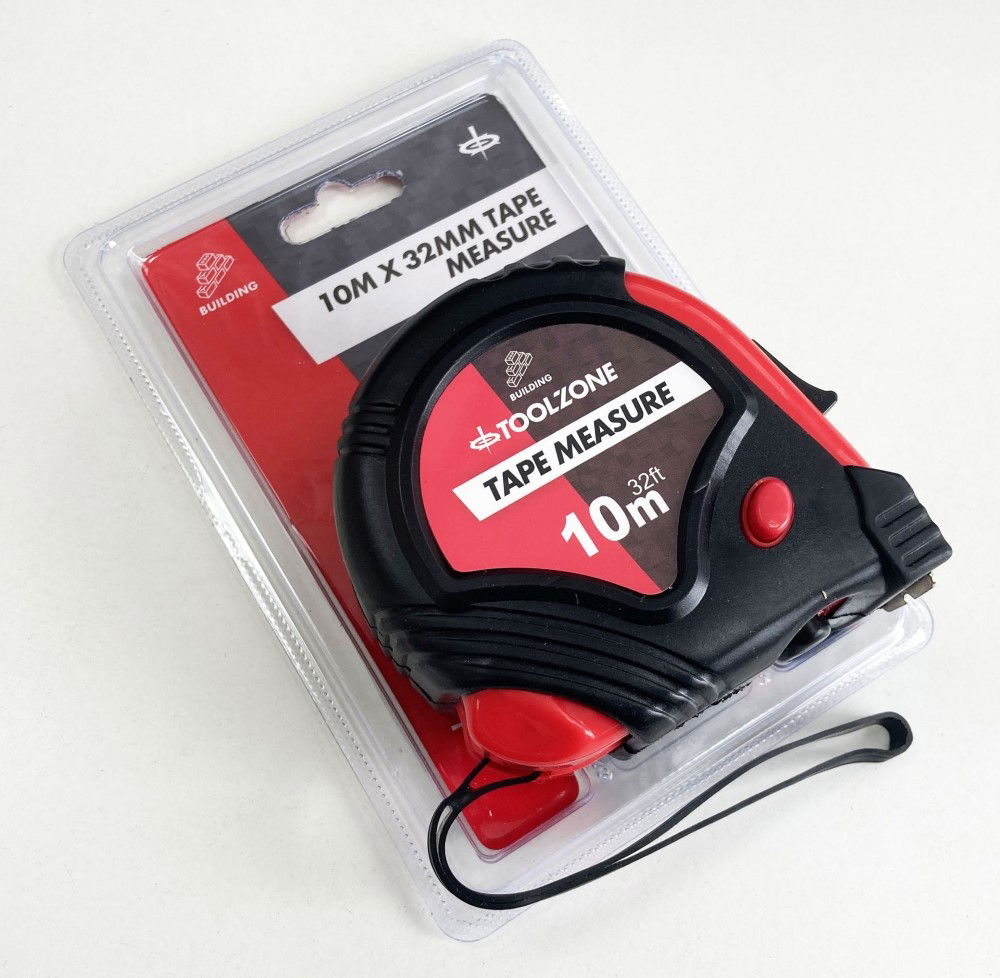 TAPE MEASURE 10m x 32mm RUBBER COATED METRIC AND IMPERIAL - TOOLZONE KDPMS125 thumbnail 2