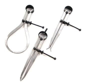 SPRING CALLIPER SET 3 PIECE INTERNAL EXTERNAL DIVIDING 180mm - TOOLZONE KDPMS153