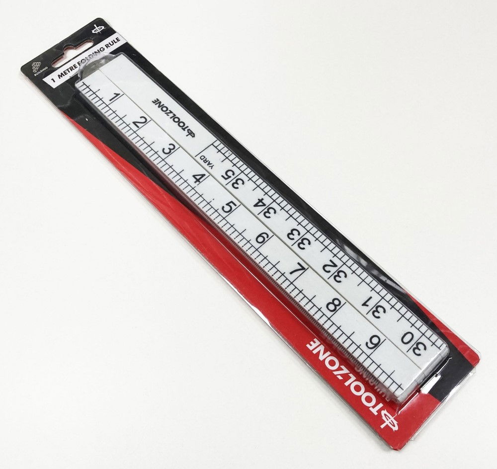 FOLDING PLASTIC RULE 1m METRIC AND IMPERIAL - TOOLZONE KDPMS165 thumbnail 2