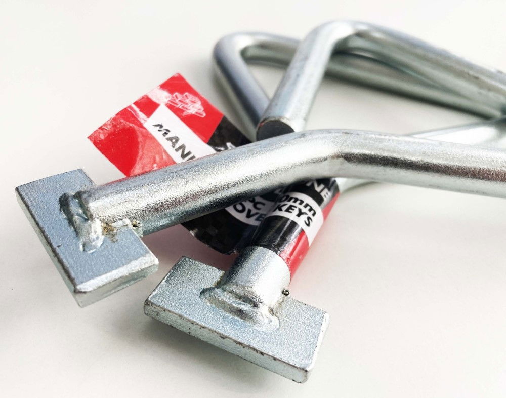 MANHOLE COVER KEY 2 PIECE 170mm T-END ZINC PLATED CARBON STEEL - TOOLZONE KDPPB016 thumbnail 4