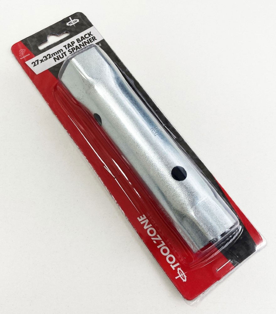 TAP BACKNUT SPANNER 27 x 32mm DOUBLE ENDED STEEL WITH TOMMY BAR - TOOLZONE KDPPB018 thumbnail 2