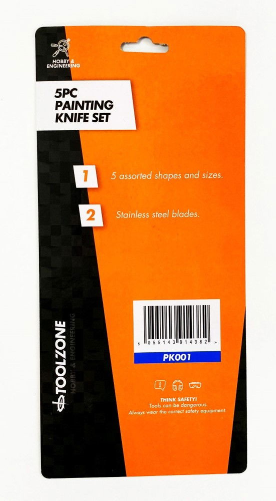 PAINTING KNIFE SET 5PC HIGH CARBON SPRING STEEL BLADES SIZES 1-5 - TOOLZONE KDPPK001 thumbnail 3