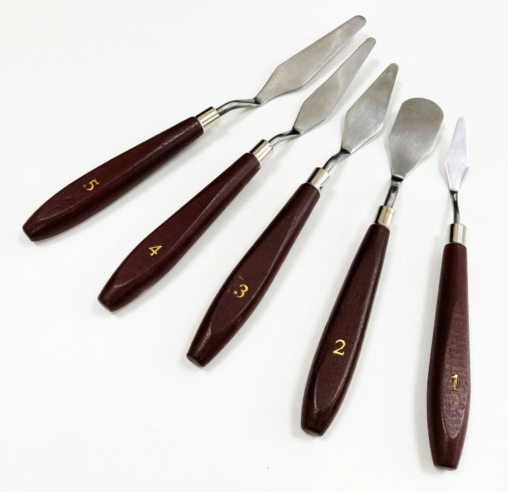 PAINTING KNIFE SET 5PC HIGH CARBON SPRING STEEL BLADES SIZES 1-5 - TOOLZONE KDPPK001 thumbnail 4