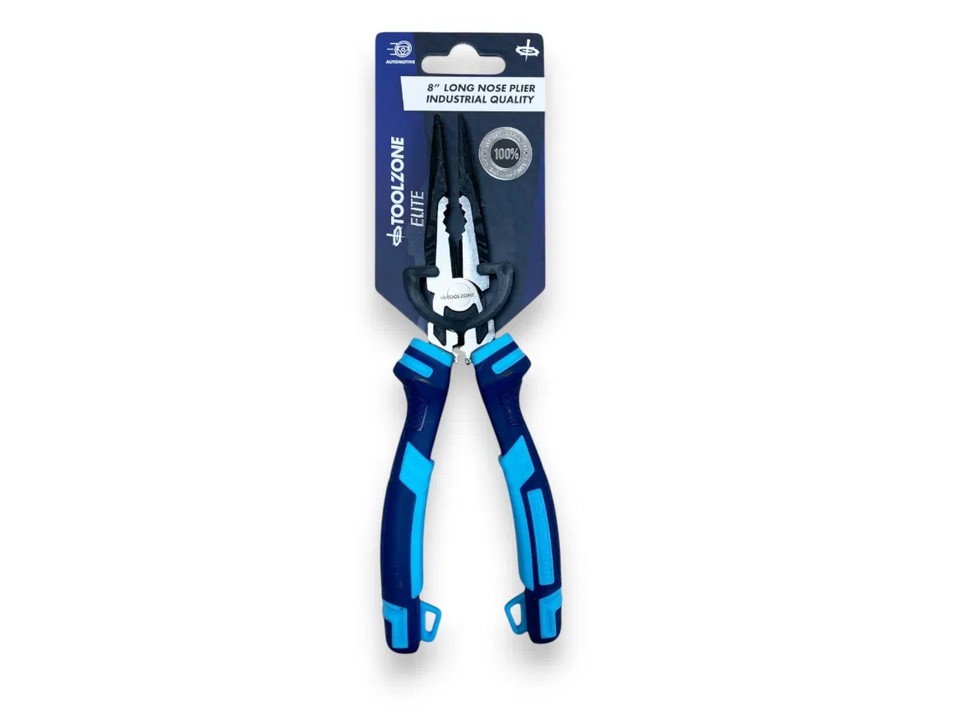 ELITE 8'' INDUSTRIAL HEAVY DUTY LONG NOSE PLIERS - TOOLZONE KDPPL115 image 1