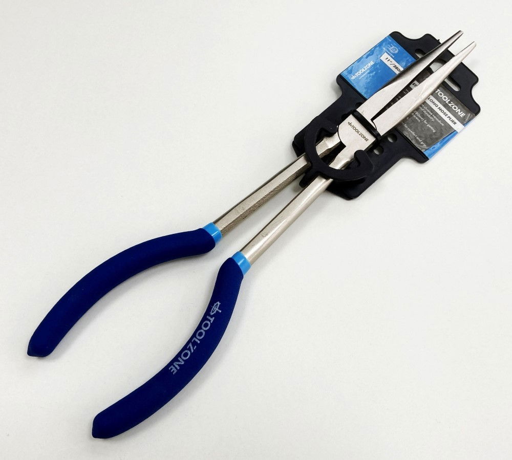 LONG NOSE PLIERS STRAIGHT 11 CRV SOFT GRIP HANDLES - TOOLZONE KDPPL132 thumbnail 2