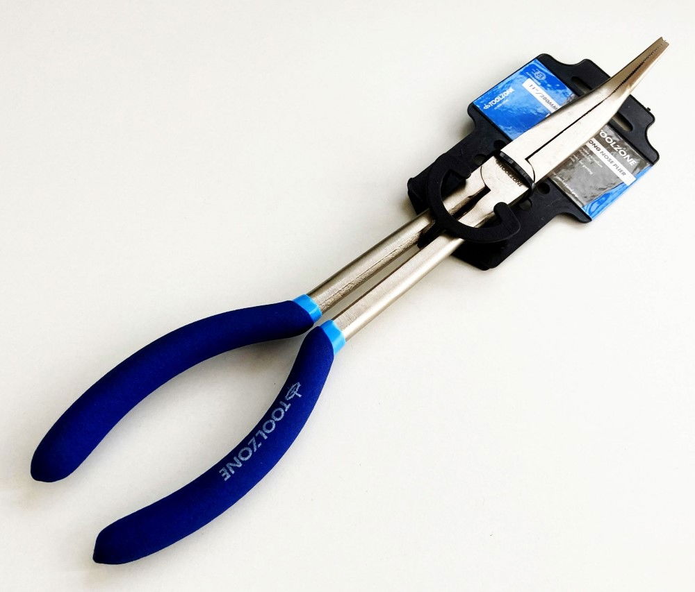 BENT NOSE PLIERS 45 DEGREE 11 CRV SOFT GRIP HANDLES - TOOLZONE KDPPL133 thumbnail 2