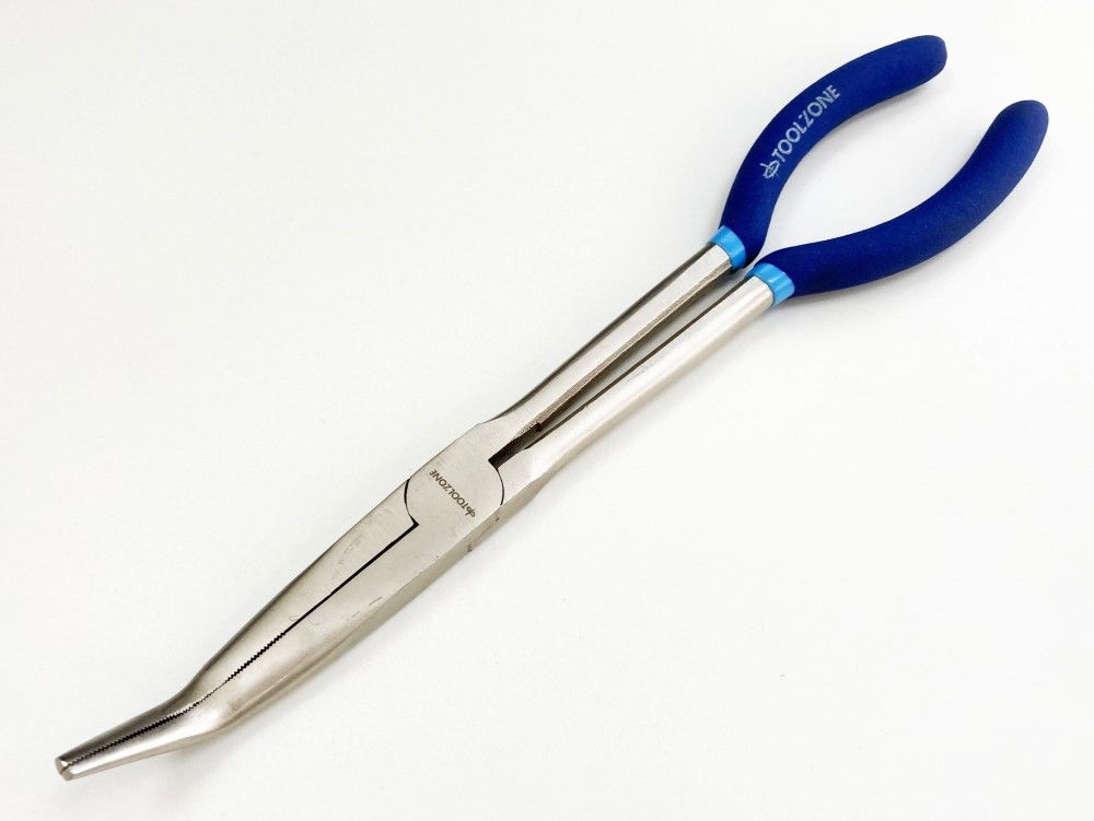 BENT NOSE PLIERS 45 DEGREE 11 CRV SOFT GRIP HANDLES - TOOLZONE KDPPL133 thumbnail 4