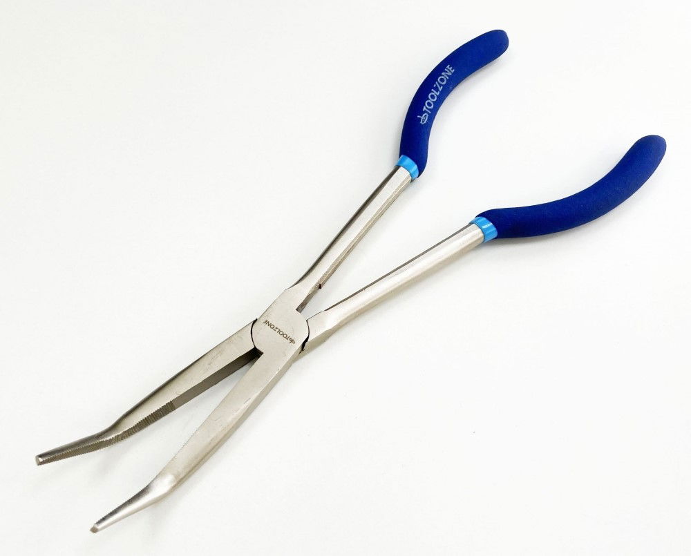 BENT NOSE PLIERS 45 DEGREE 11 CRV SOFT GRIP HANDLES - TOOLZONE KDPPL133 thumbnail 5