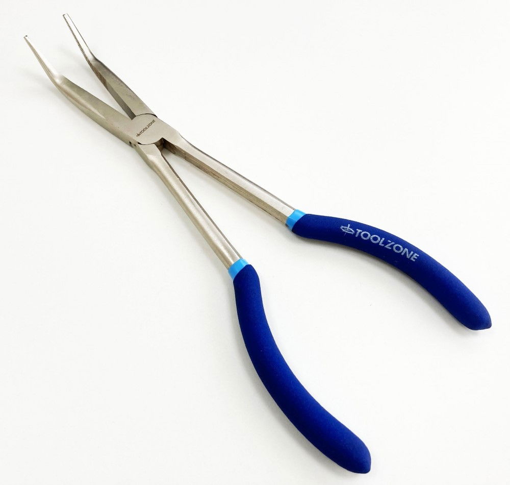 BENT NOSE PLIERS 45 DEGREE 11 CRV SOFT GRIP HANDLES - TOOLZONE KDPPL133 thumbnail 6