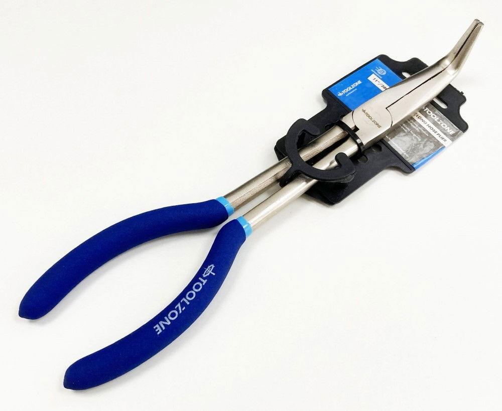 BENT NOSE PLIERS 90 DEGREE 11 CRV SOFT GRIP HANDLES - TOOLZONE KDPPL134 thumbnail 2