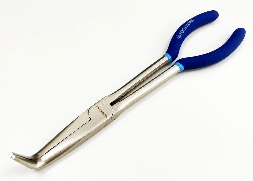 BENT NOSE PLIERS 90 DEGREE 11 CRV SOFT GRIP HANDLES - TOOLZONE KDPPL134 thumbnail 4