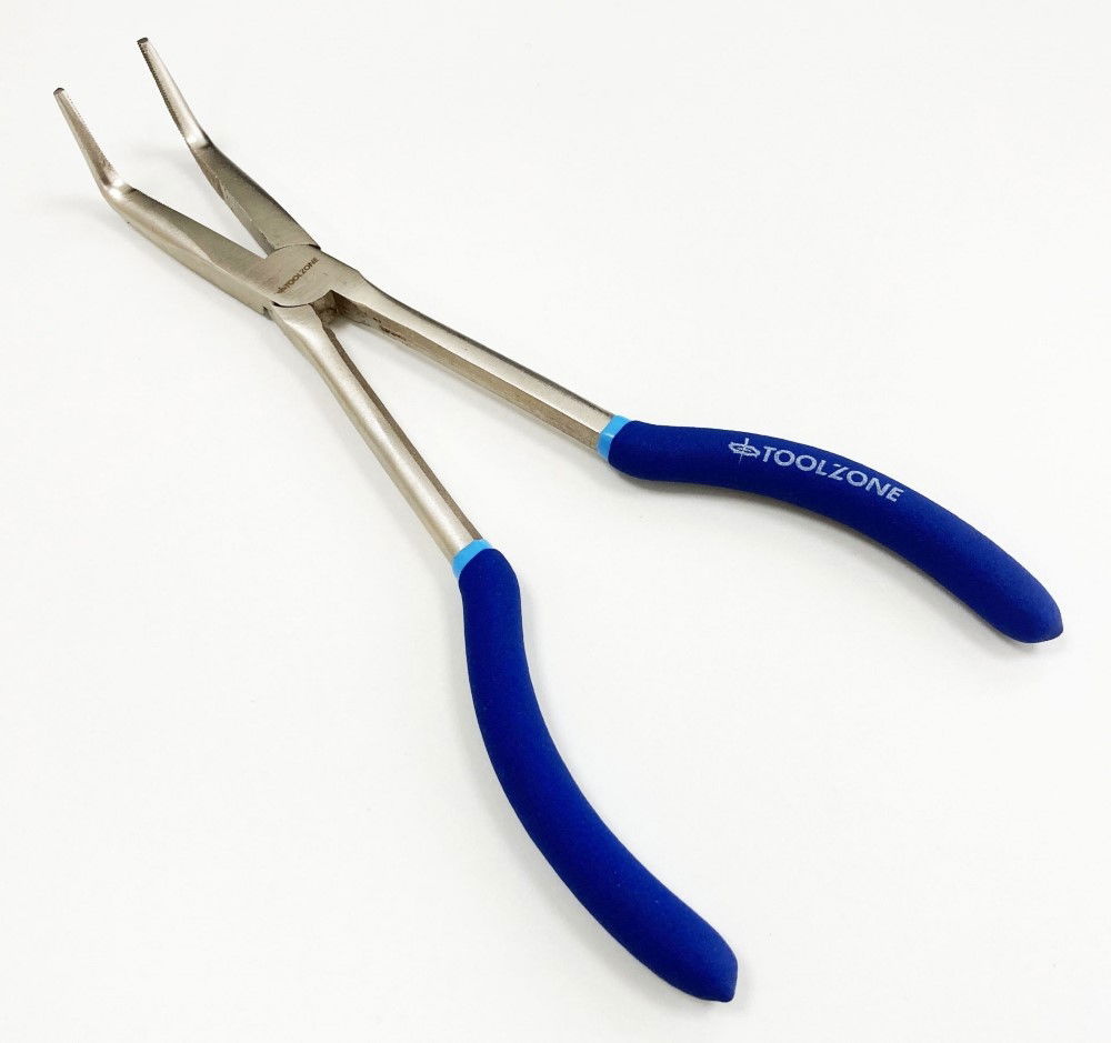 BENT NOSE PLIERS 90 DEGREE 11 CRV SOFT GRIP HANDLES - TOOLZONE KDPPL134 thumbnail 6