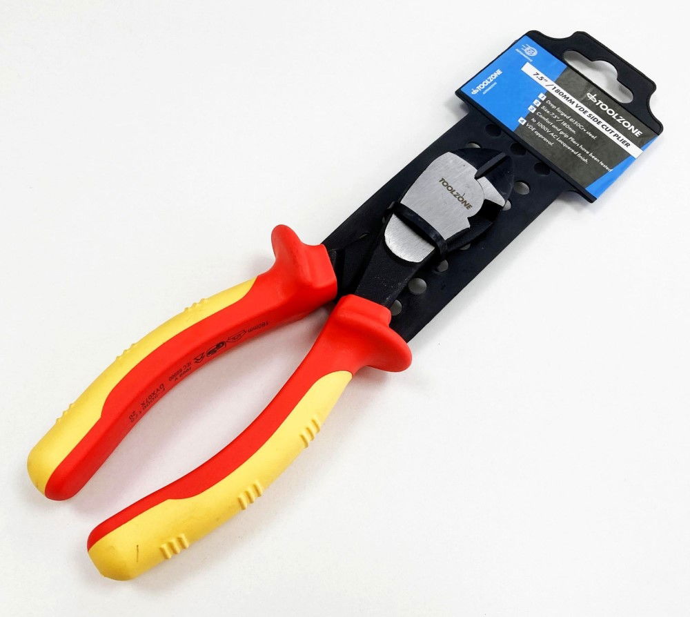 SIDE CUTTER PLIER VDE 7 1/2 6150 CRV STEEL 1000V - TOOLZONE KDPPL135 thumbnail 2