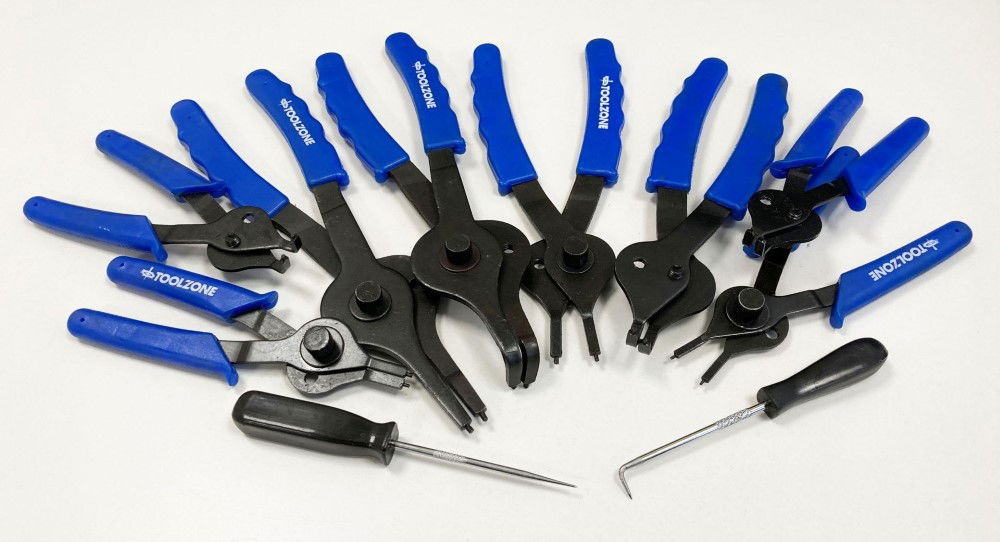 CIRCLIP PLIER SET 11PC HEAT TREATED STEEL WITH STORAGE CASE - TOOLZONE KDPPL136 thumbnail 4