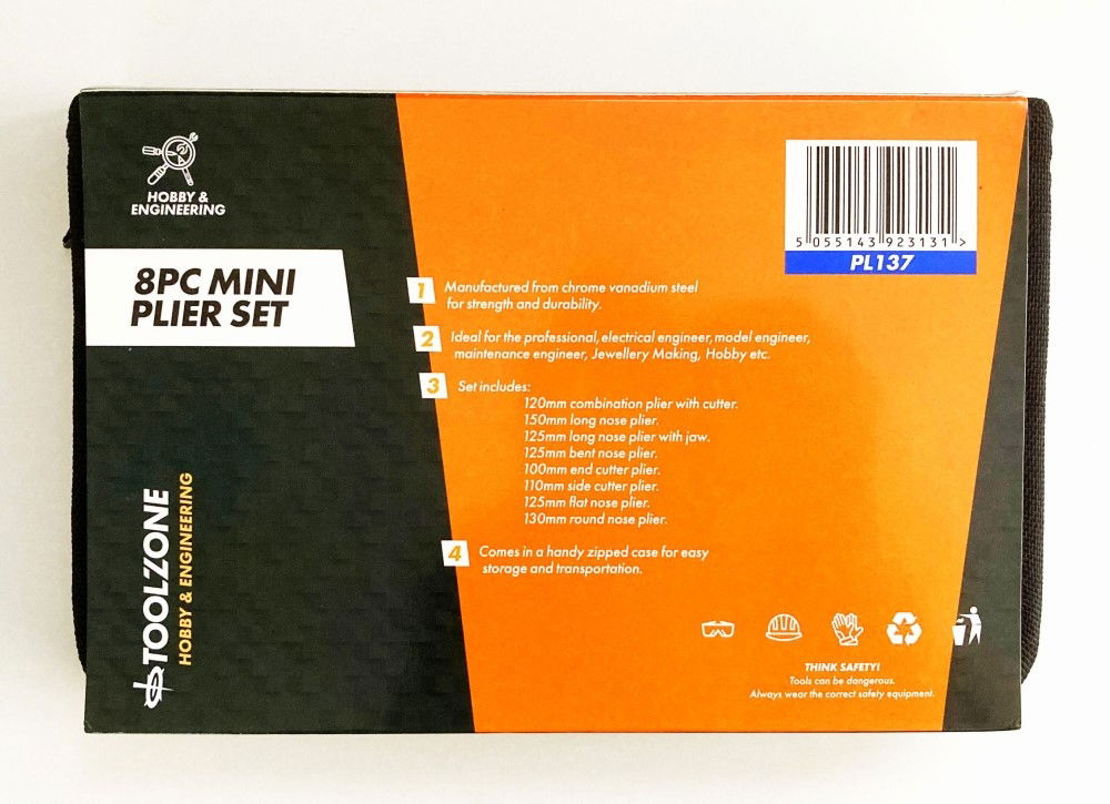 MINI PLIER SET ASSORTED 8PC CHROME VANADIUM STEEL - TOOLZONE KDPPL137 thumbnail 4