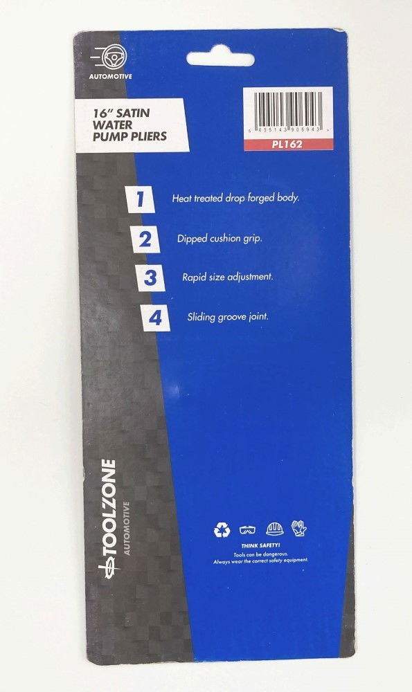 WATER PUMP PLIERS 16 SATIN FINISH GROOVE JOINT - TOOLZONE KDPPL162 thumbnail 6