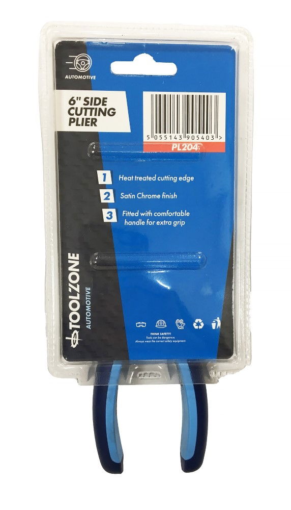 SIDE CUT PLIER HEAVY DUTY 6 SATIN FINISH DROP FORGED STEEL - TOOLZONE KDPPL204 thumbnail 2