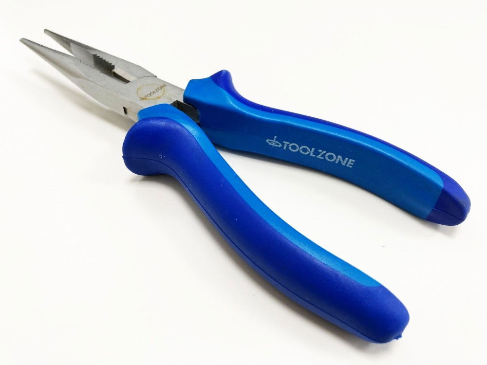 LONG NOSE PLIER HEAVY DUTY 8 SATIN FINISH DROP FORGED STEEL - TOOLZONE KDPPL205 thumbnail 5