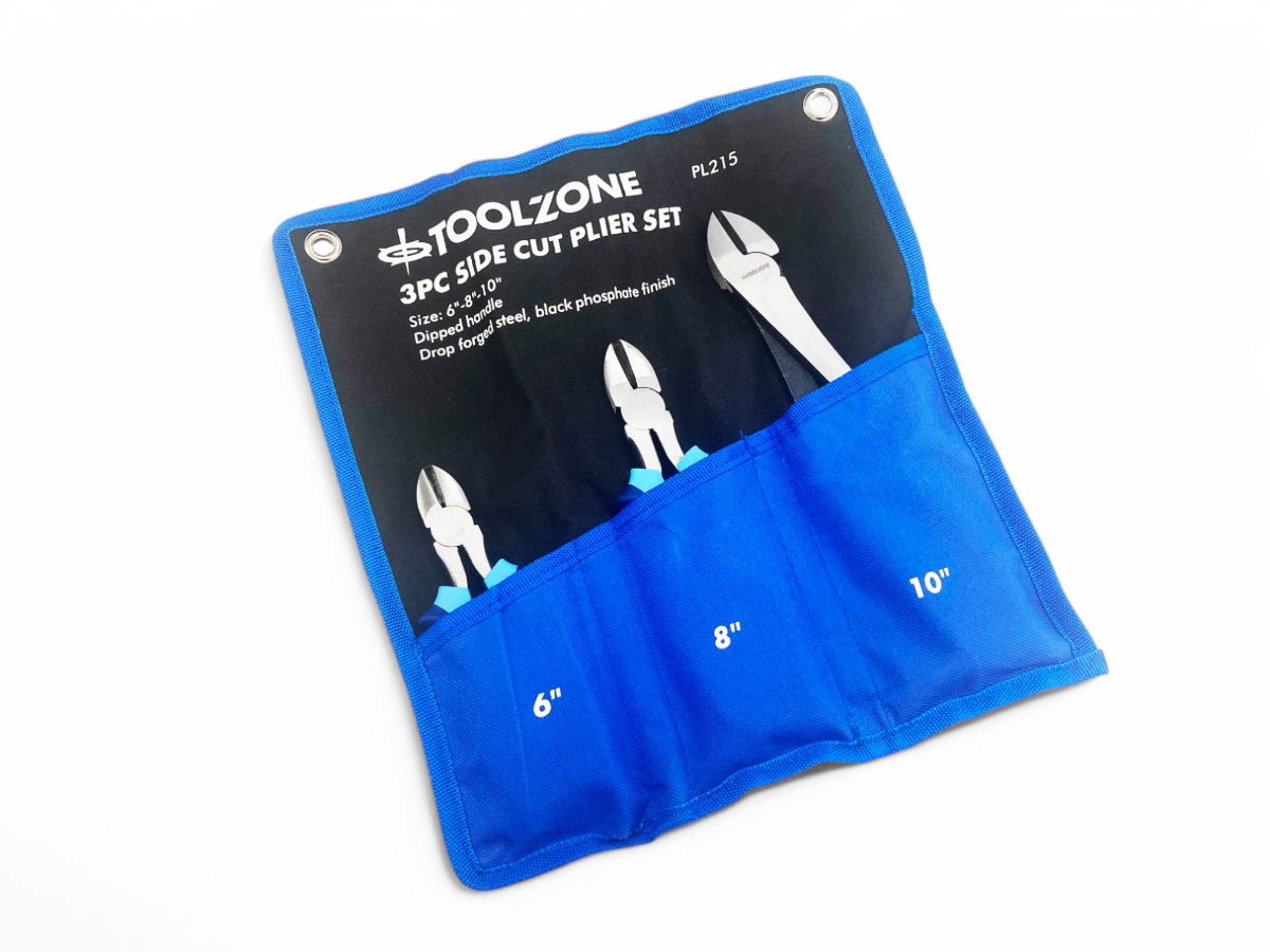 SIDE CUT PLIERS SET 3PC 6, 8, 10 DROP FORGED STEEL - TOOLZONE KDPPL215 thumbnail 2