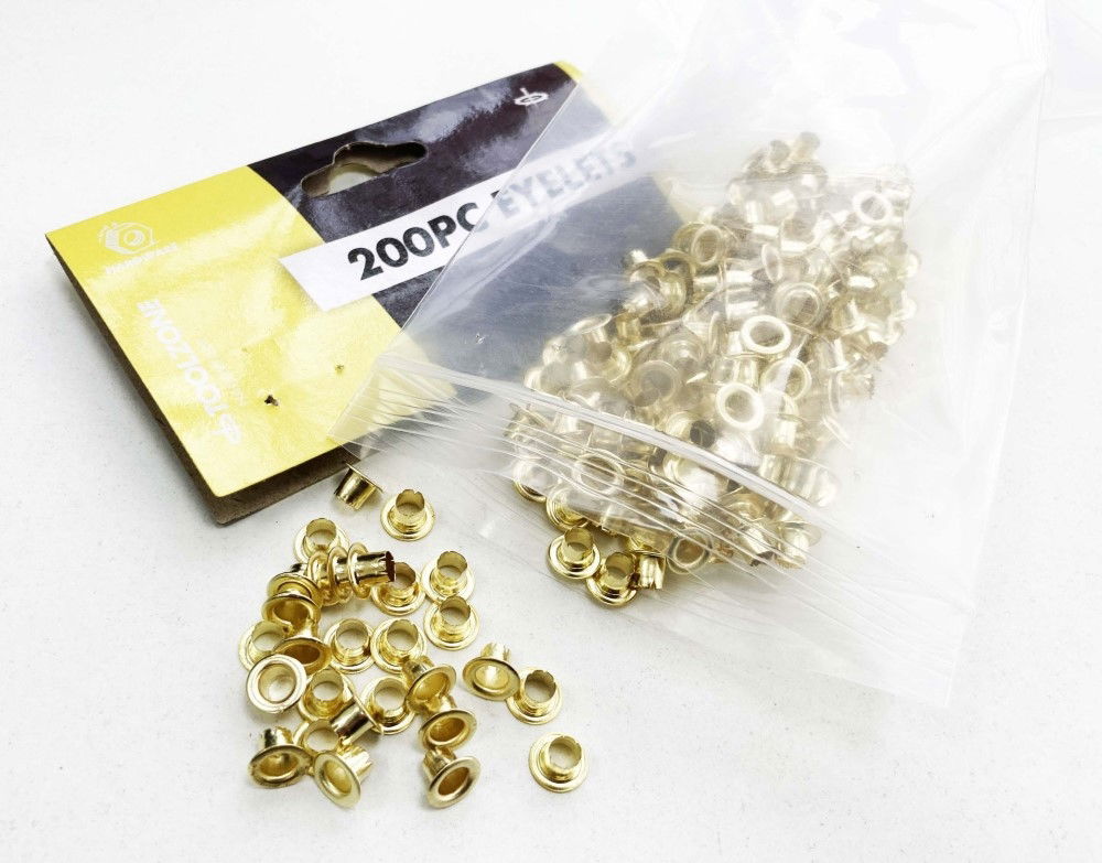EYELETS 200PC BRASS 4mm INNER DIAMETER 8mm OUTER DIAMETER - TOOLZONE KDPPL231 thumbnail 3