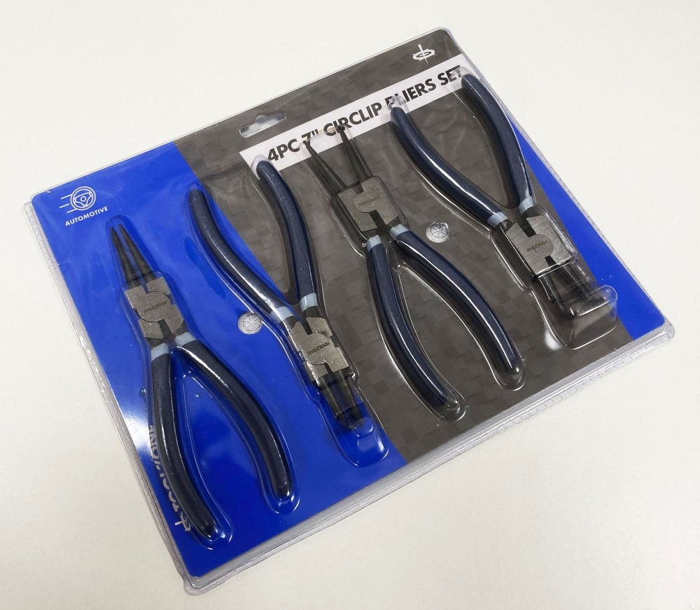 CIRCLIP PLIERS SET 4PC 7 INTERNAL AND EXTERNAL STRAIGHT AND BENT - TOOLZONE KDPPL241 thumbnail 6