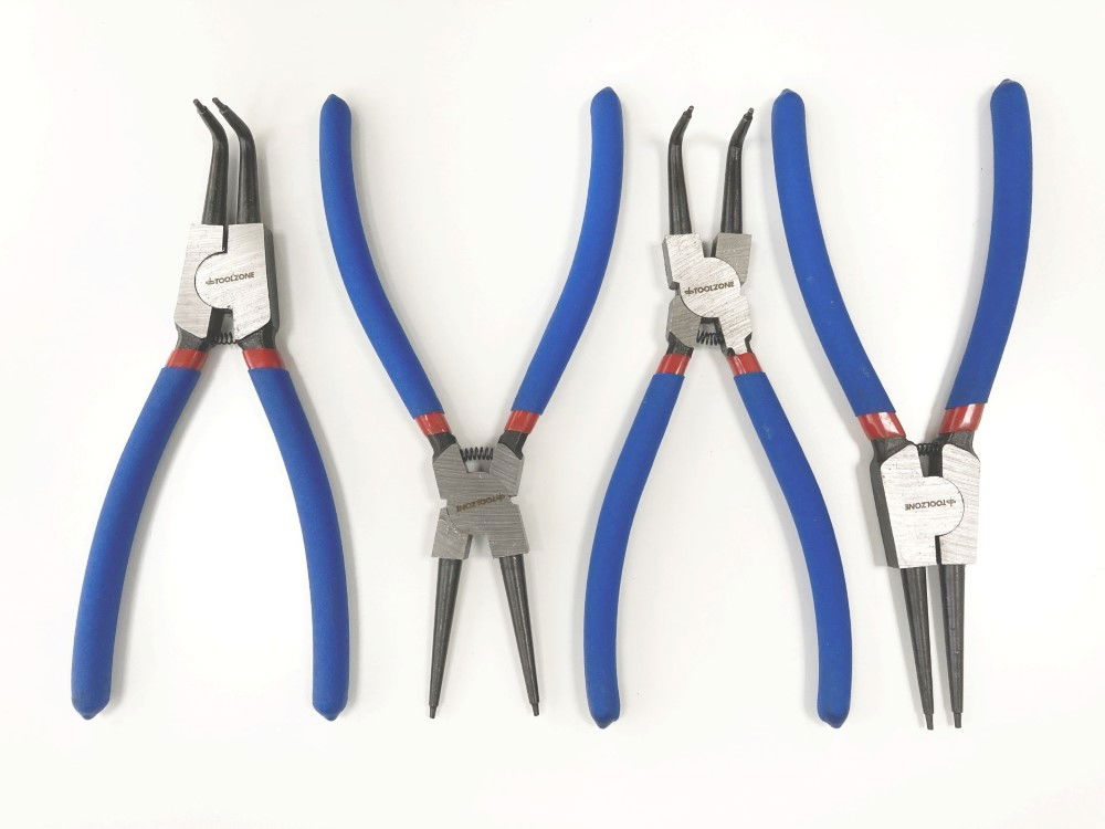 CIRCLIP PLIERS SET 4PC 9 INTERNAL AND EXTERNAL STRAIGHT AND BENT - TOOLZONE KDPPL242 thumbnail 3