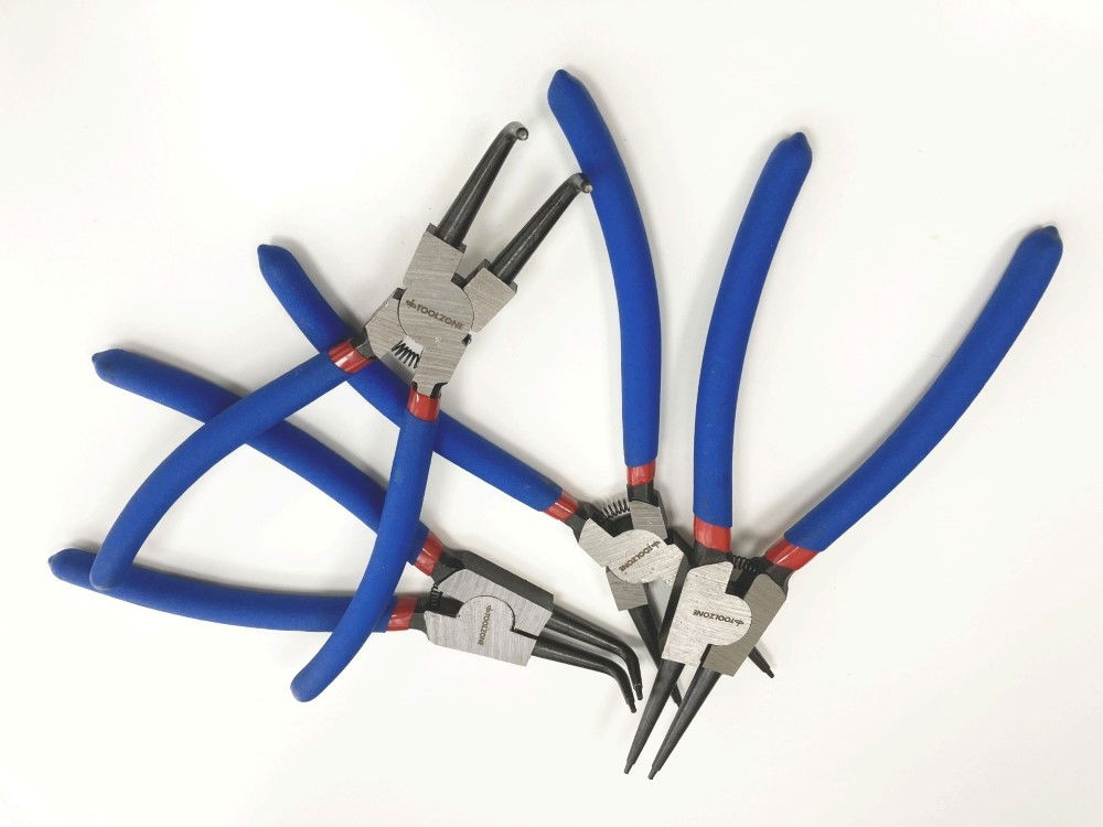 CIRCLIP PLIERS SET 4PC 9 INTERNAL AND EXTERNAL STRAIGHT AND BENT - TOOLZONE KDPPL242 thumbnail 4