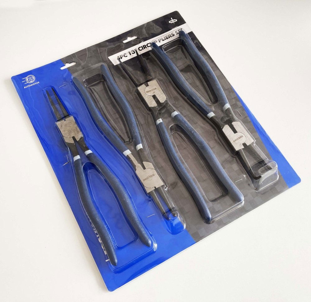 CIRCLIP PLIERS SET 4PC 13 INTERNAL AND EXTERNAL STRAIGHT AND BENT - TOOLZONE KDPPL243 thumbnail 2