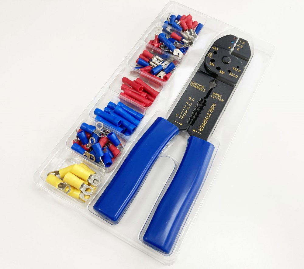 CRIMPING TOOL AND TERMINAL SET 101PC INSULATED TERMINALS 22-10 awg - TOOLZONE KDPPL262 thumbnail 4