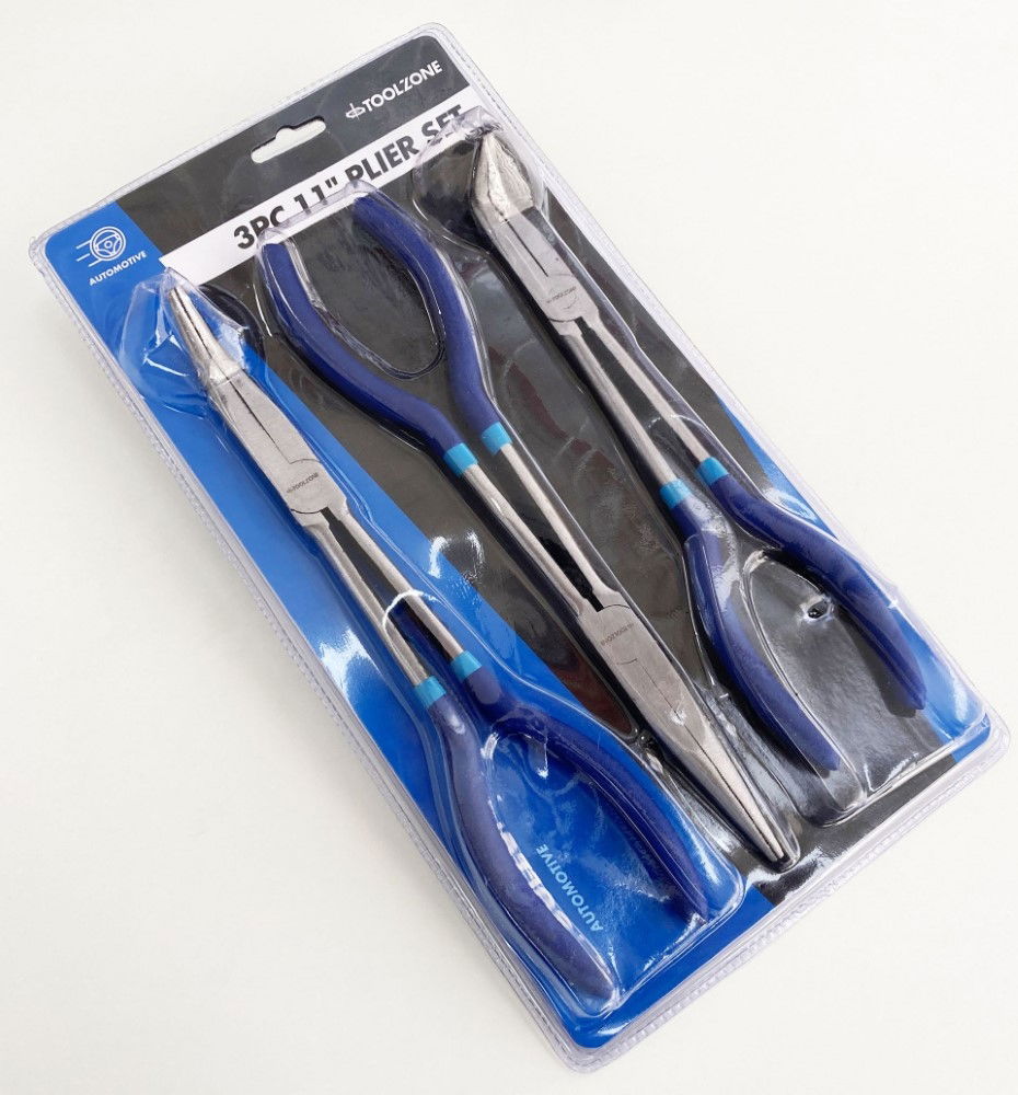 LONG NOSE PLIERS SET 3PC 11 STRAIGHT 45° 90° - TOOLZONE KDPPL270 thumbnail 2