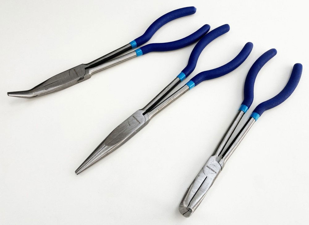 LONG NOSE PLIERS SET 3PC 11 STRAIGHT 45° 90° - TOOLZONE KDPPL270 thumbnail 3