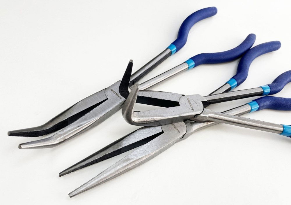 LONG NOSE PLIERS SET 3PC 11 STRAIGHT 45° 90° - TOOLZONE KDPPL270 thumbnail 4