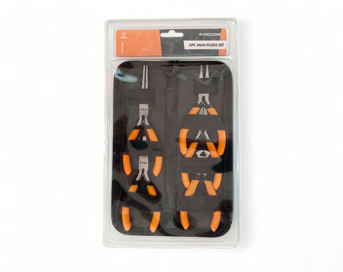 MINI PLIER SET 5PC DOUBLE DIPPED HANDLE ORANGE - TOOLZONE KDPPL299 thumbnail 4