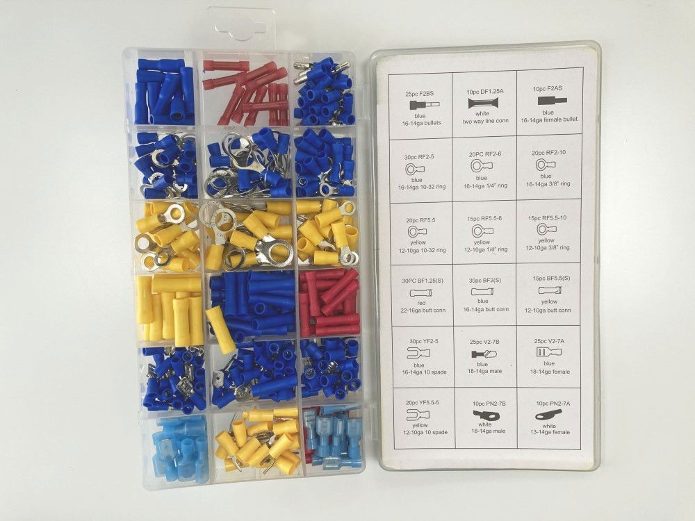 WIRE TERMINALS ASSORTMENT BOX 360PC BRASS 12-10ga 16-14ga 22-16ga - TOOLZONE KDPPL312 thumbnail 4