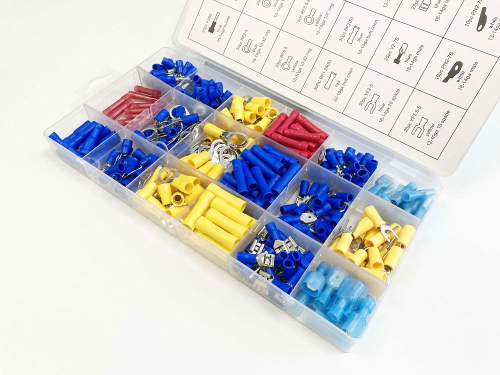 WIRE TERMINALS ASSORTMENT BOX 360PC BRASS 12-10ga 16-14ga 22-16ga - TOOLZONE KDPPL312 thumbnail 5