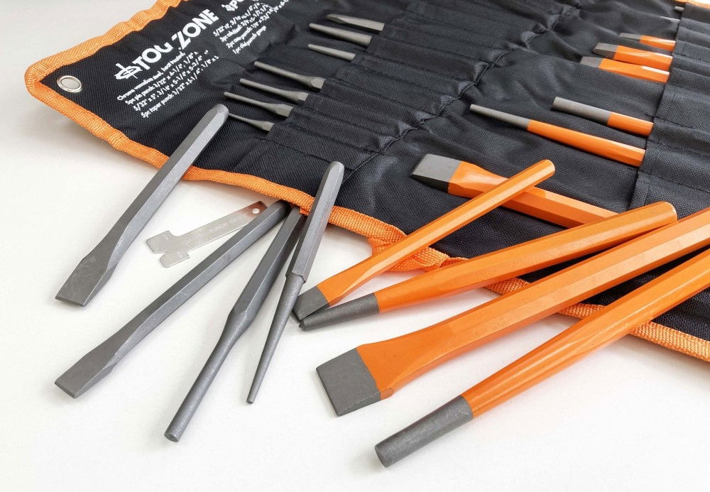 PUNCH AND CHISEL SET 28PC JUMBO CRV VINYL POUCH - TOOLZONE KDPPN006 thumbnail 3