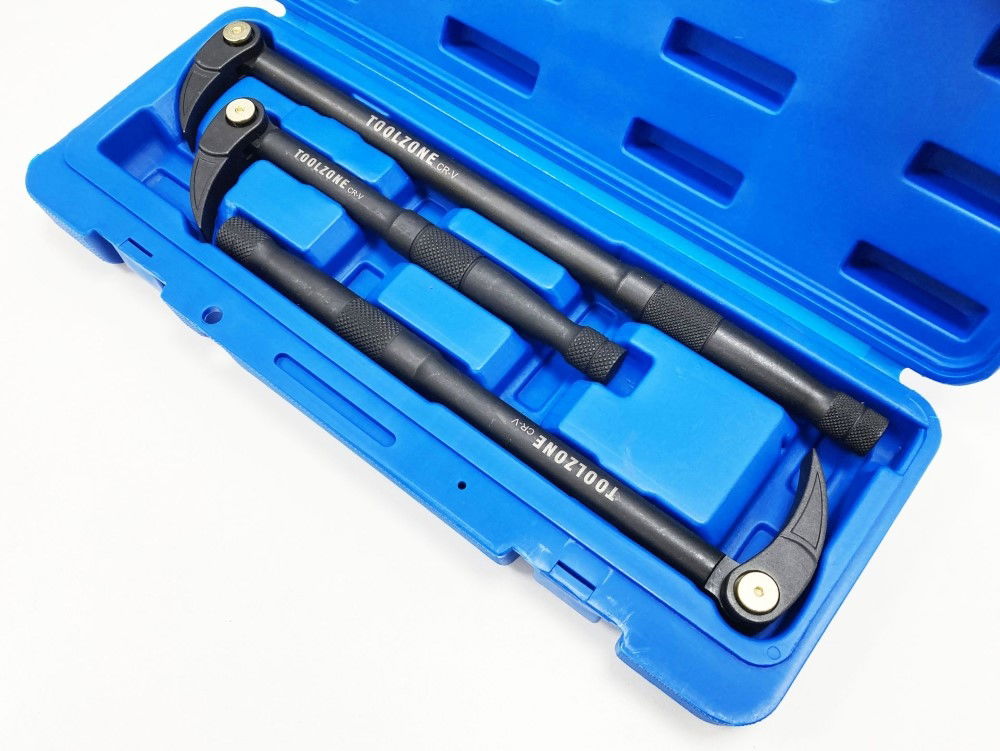 PRY BAR SET 3PC ADJUSTABLE 250mm-380mm 180° FLEXIBLE FOOT - TOOLZONE KDPPN009 thumbnail 3