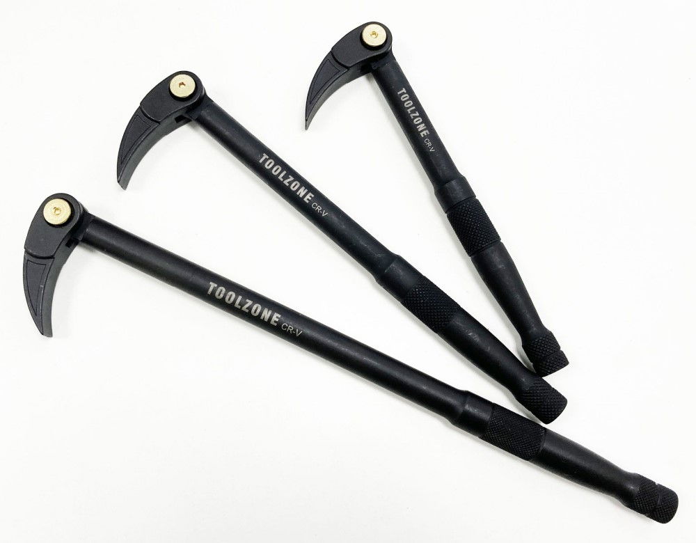 PRY BAR SET 3PC ADJUSTABLE 250mm-380mm 180° FLEXIBLE FOOT - TOOLZONE KDPPN009 thumbnail 5
