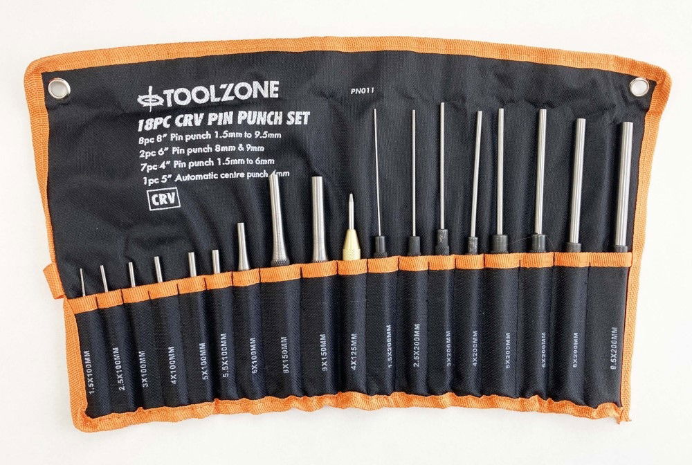 PUNCH SET 18PC CRV 1.5mm-9.5mm TETRON WALLET - TOOLZONE KDPPN011 thumbnail 4