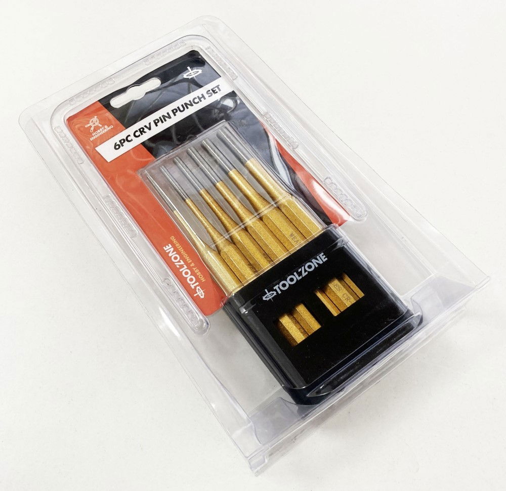 PIN PUNCH SET 6PC 3mm, 4mm, 5mm, 6mm, 7mm, 8mm CHROME VANADIUM - TOOLZONE KDPPN101 thumbnail 2