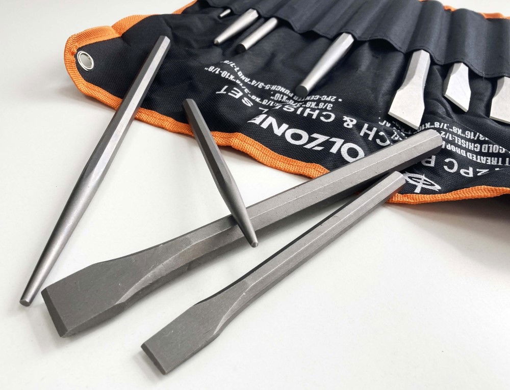 COLD PUNCH AND CHISEL SET 12PC HARDENED STEEL WITH WALLET - TOOLZONE KDPPN105 thumbnail 3