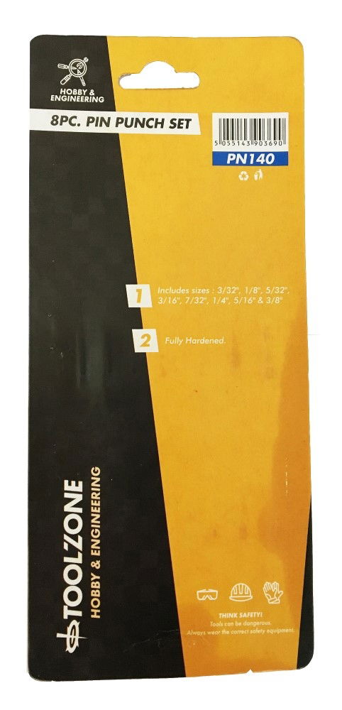 PIN PUNCH SET 8PC 3/32 TO 3/8 - TOOLZONE KDPPN140 thumbnail 4