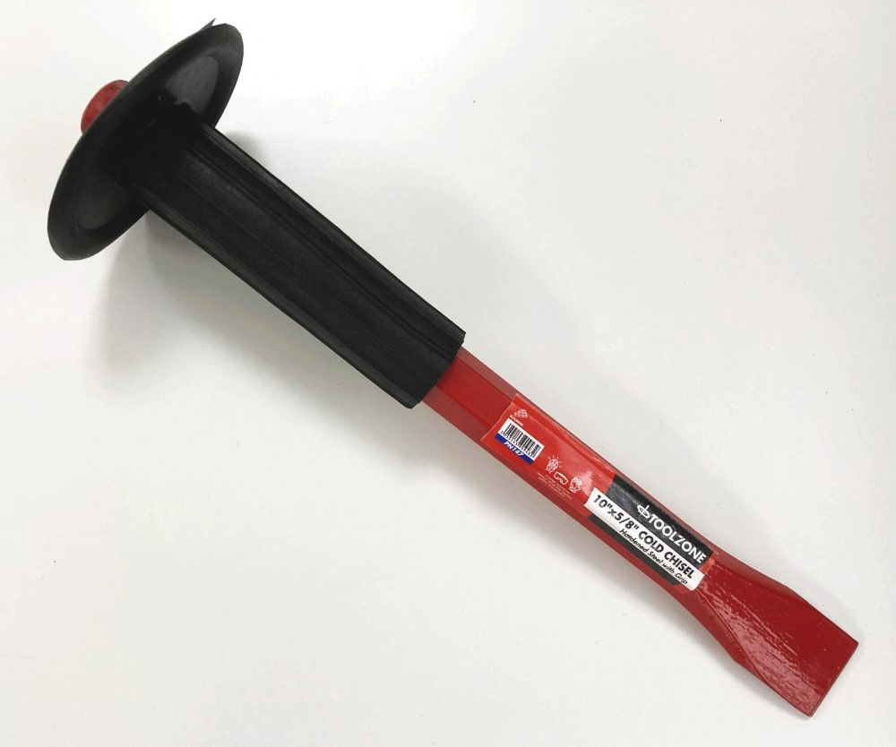 COLD CHISEL 10 x 5/8 WITH PLASTIC HAND GUARD - TOOLZONE KDPPN147 image 1