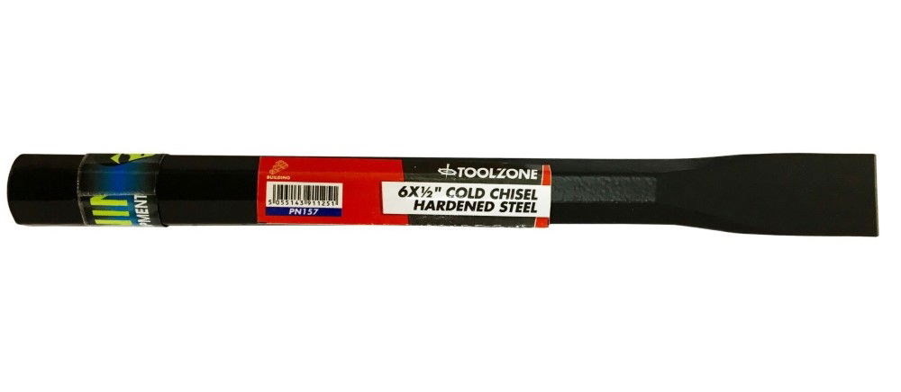 COLD CHISEL 6 x 1/2 DROP FORGED HARDENED STEEL BLACK FINISH - TOOLZONE KDPPN157 image 1