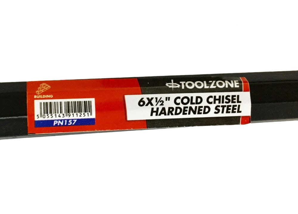 COLD CHISEL 6 x 1/2 DROP FORGED HARDENED STEEL BLACK FINISH - TOOLZONE KDPPN157 thumbnail 3