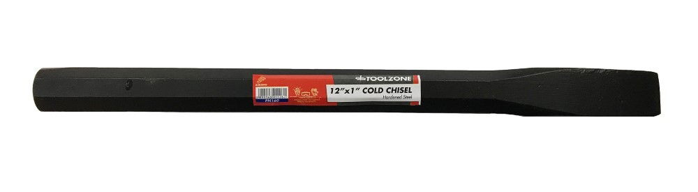 COLD CHISEL 12 x 1 DROP FORGED HARDENED STEEL BLACK FINISH - TOOLZONE KDPPN160 thumbnail 2